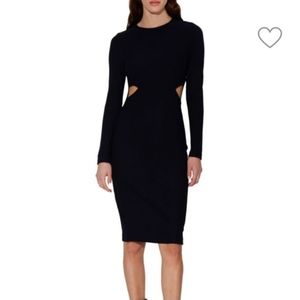 WALTER BAKER  Navy Blue Krystal Waist Cut Out Sheath Dress NEW